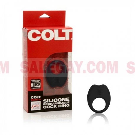 Colt Silicone Rechargeable Cock Ring - Black