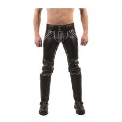 Mister B Leather FXXXer Jeans Black-White