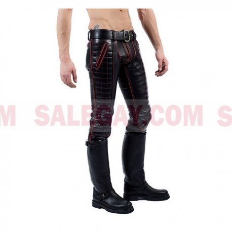 Leather Indicator Jeans Red Stitching-Piping